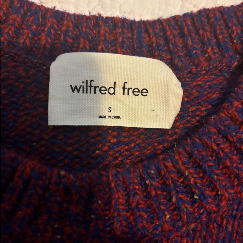 Wilfred Free Red and Blue Knit Sweater